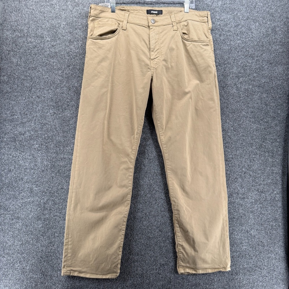 Mavi Pants Mens 38x30 Tan Brown Matt Straight Relaxed Casual Preppy